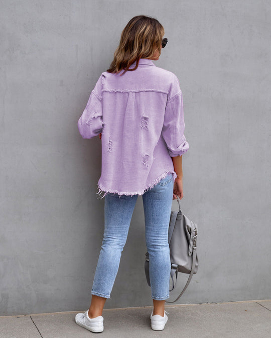 Damen Jeansjacke Mit Vintage Look