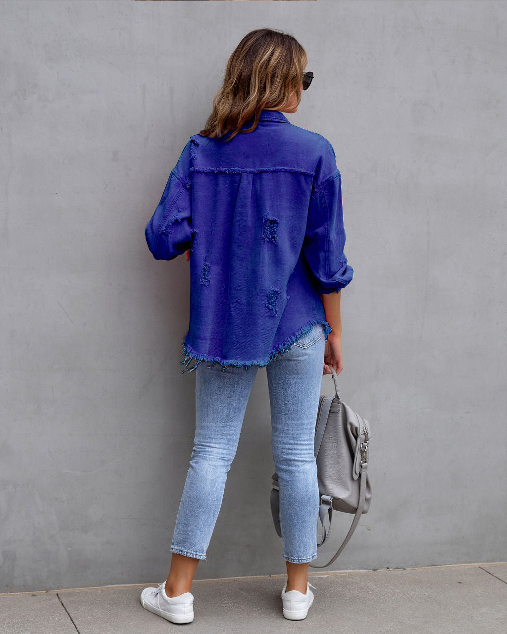 Damen Jeansjacke Mit Vintage Look
