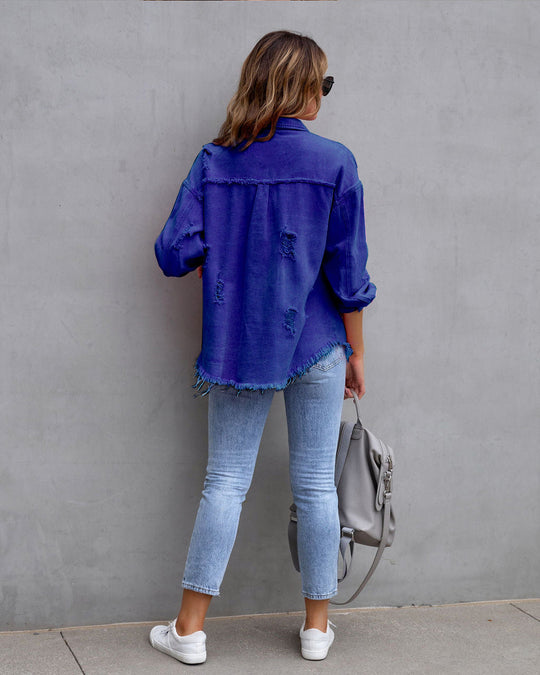 Damen Jeansjacke Mit Vintage Look