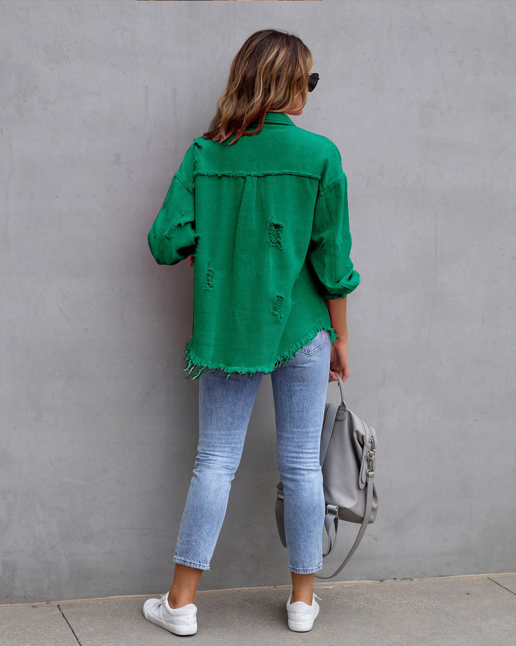 Damen Jeansjacke Mit Vintage Look