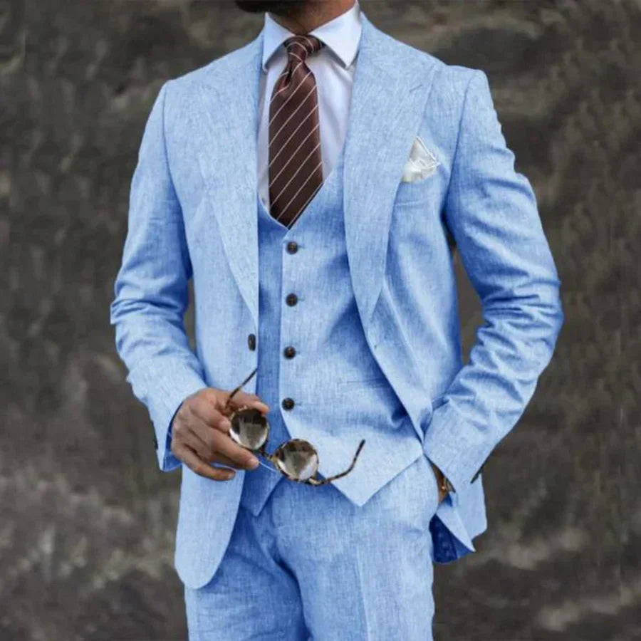 Herren Anzug Dreiteilig Slim Fit Für Hochzeit Und Business