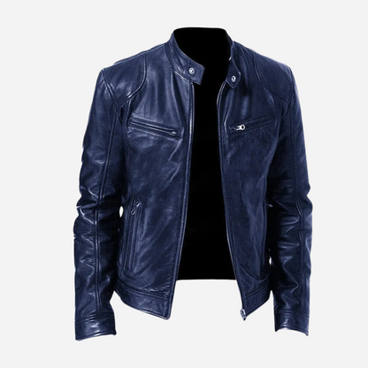 Herrens Stylische Locker sitzende und taillierte Lederjacke