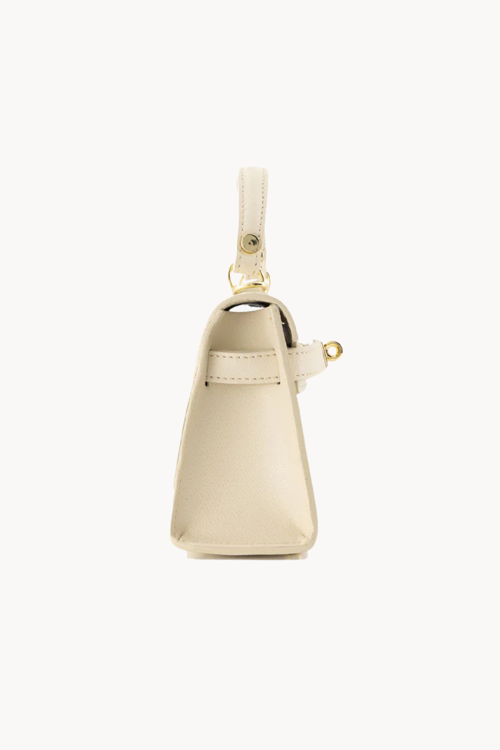 Kalie Ivory | Elegante Mini Handtasche aus veganem Leder mit Goldverschluss für Damen