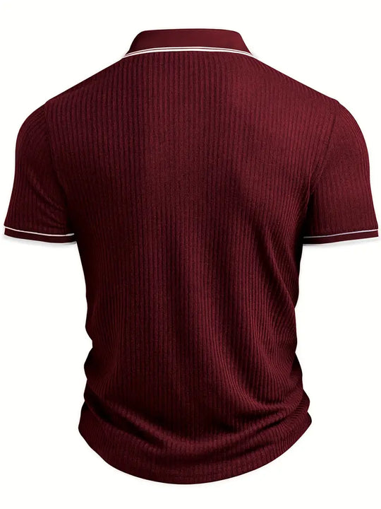 Herren Polohemd Mit Struktur Und Klassischem Schnitt