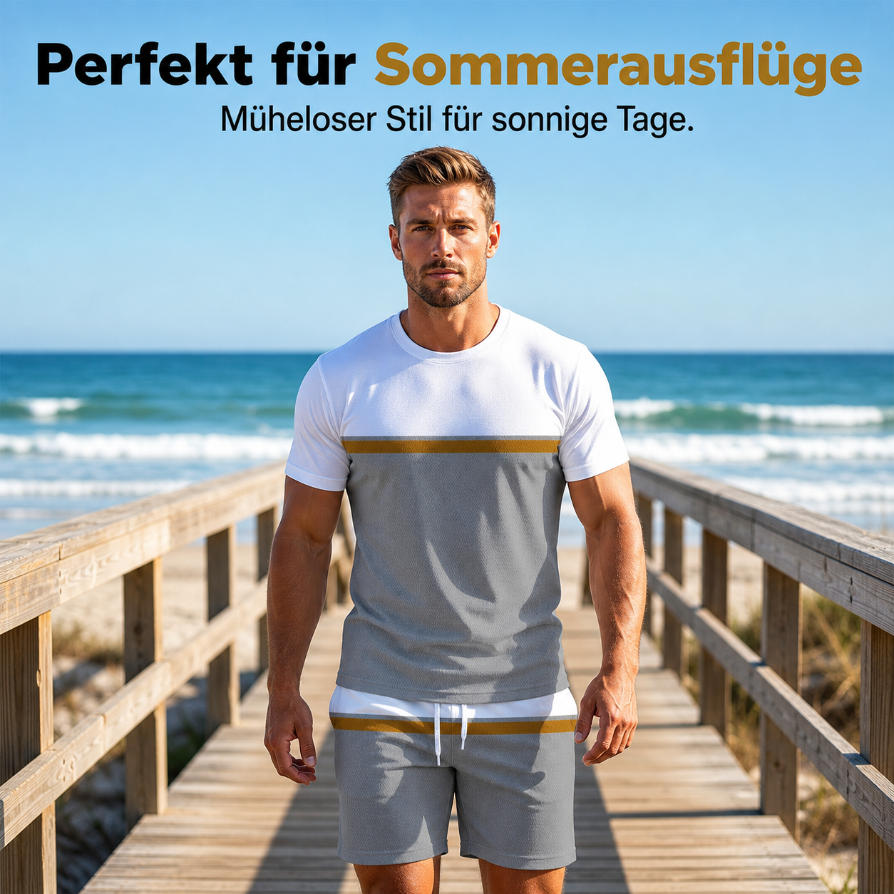 Herren Activewear-Set für Training und Freizeit im modernen Colorblock-Stil