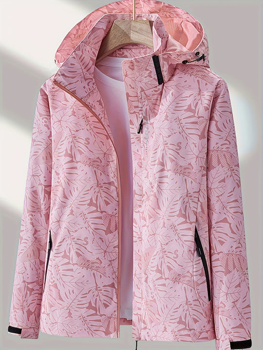 Camouflage Outdoorjacke mit abnehmbarer Kapuze für Damen