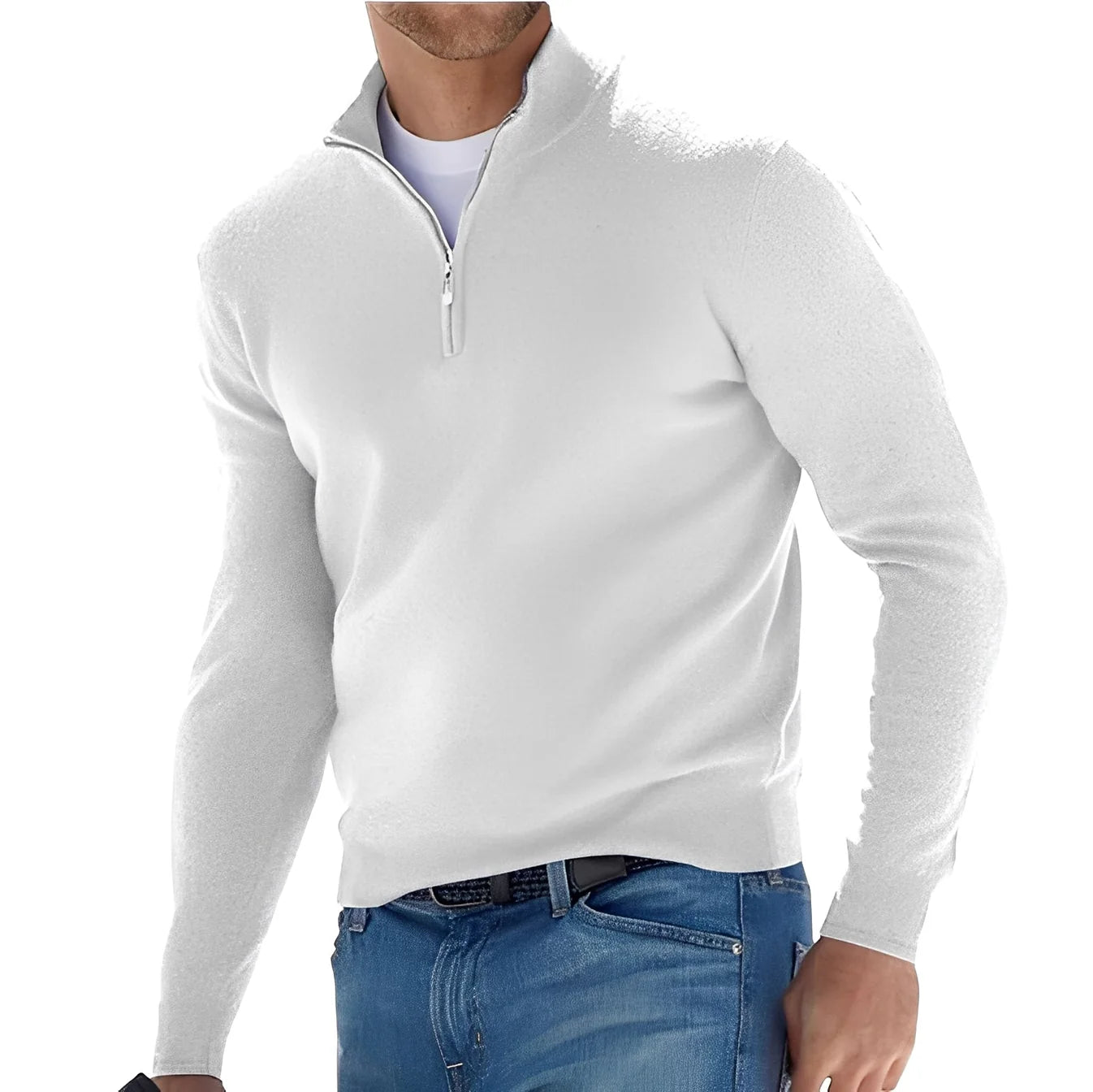 Herren Kaschmir Strickjacke mit Reißverschluss