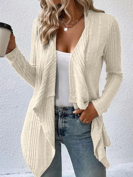Damen Strick Cardigan Mit Wasserfall Schnitt