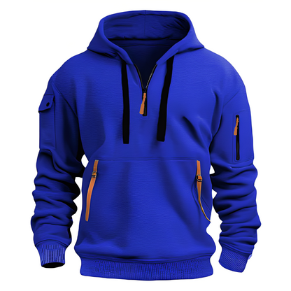 Herren Casual Halb-Reißverschluss Hoodie Pullover