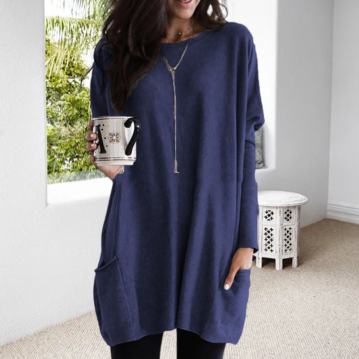 Damen Pullover Mit Taschen Und Langarm