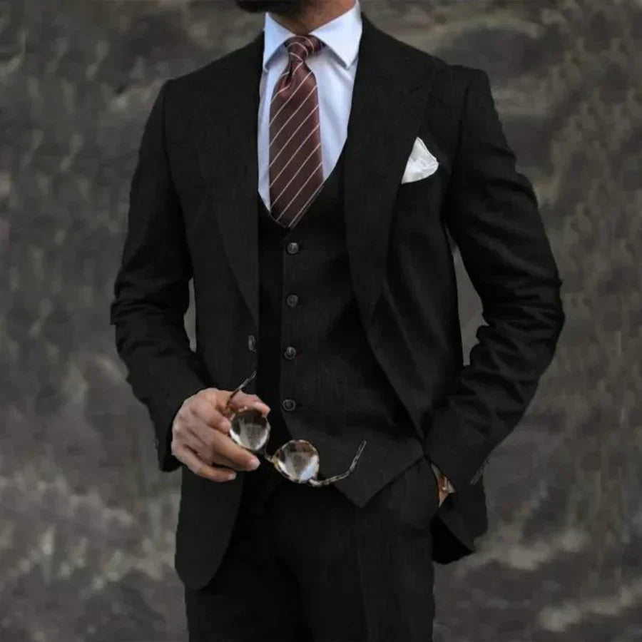 Herren Anzug Dreiteilig Slim Fit Für Hochzeit Und Business