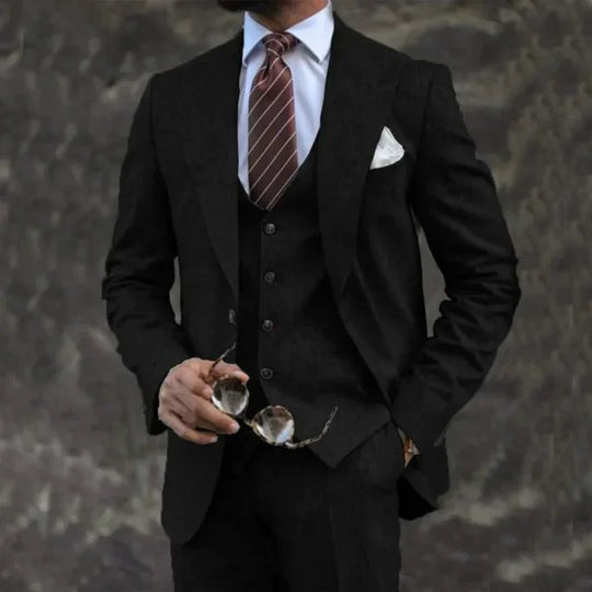 Herren Anzug Dreiteilig Slim Fit Für Hochzeit Und Business