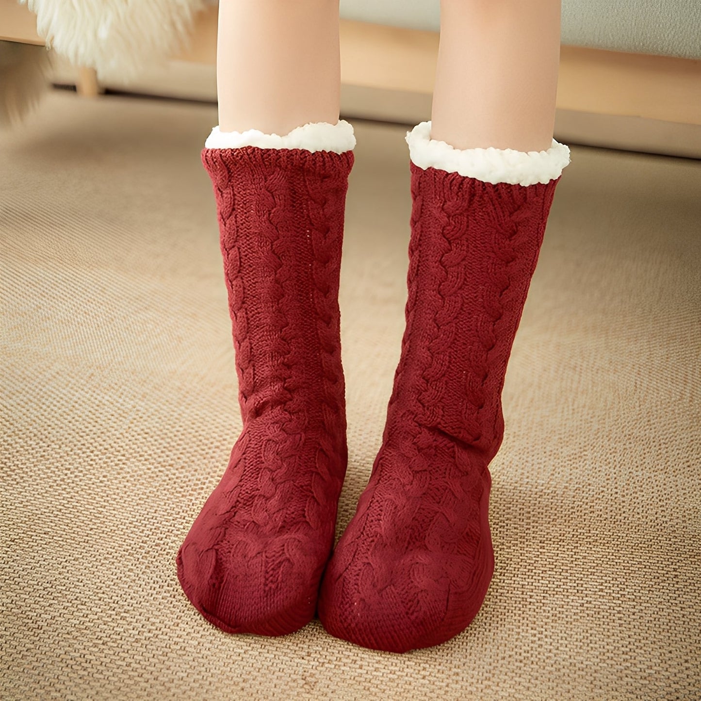 Unisex warme Winterplüsch kuschelige Socken