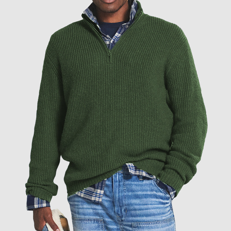 Herren Kaschmirpullover Mit Reißverschluss Im Business Casual Stil