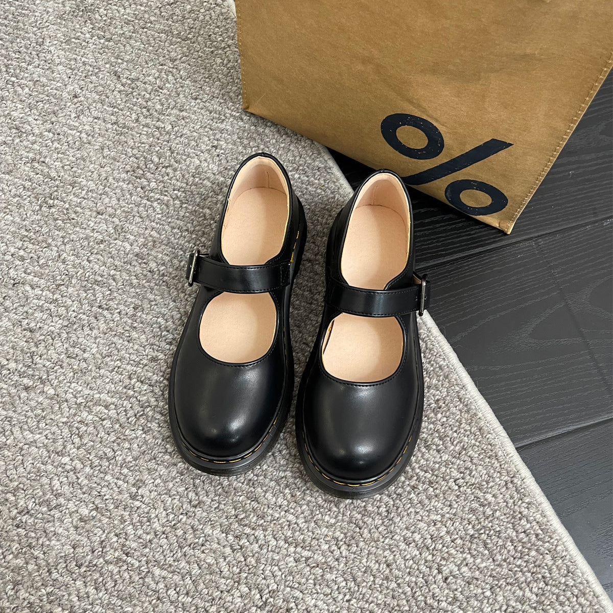 Damen Mary Jane Retro Schuhe Mit Niedrigem Absatz