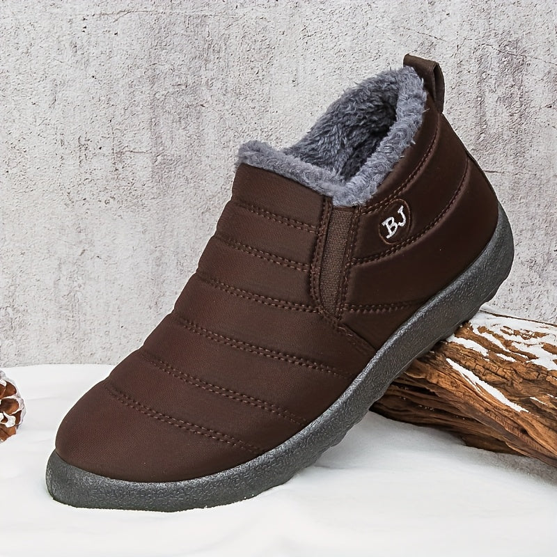 Gefütterte Slip-On Schneestiefel mit Profilsohle für Damen