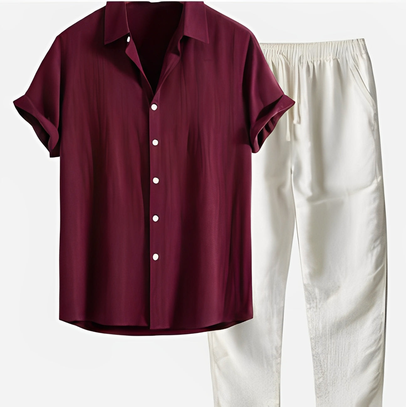 Herren Freizeit Leinen Hemd und Hose Set für den Sommer