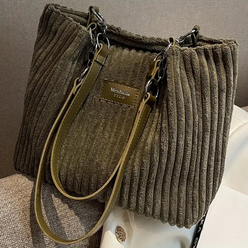 Weiche Gerippte Cordtasche für Damen
