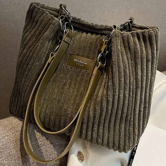 Weiche Gerippte Cordtasche für Damen
