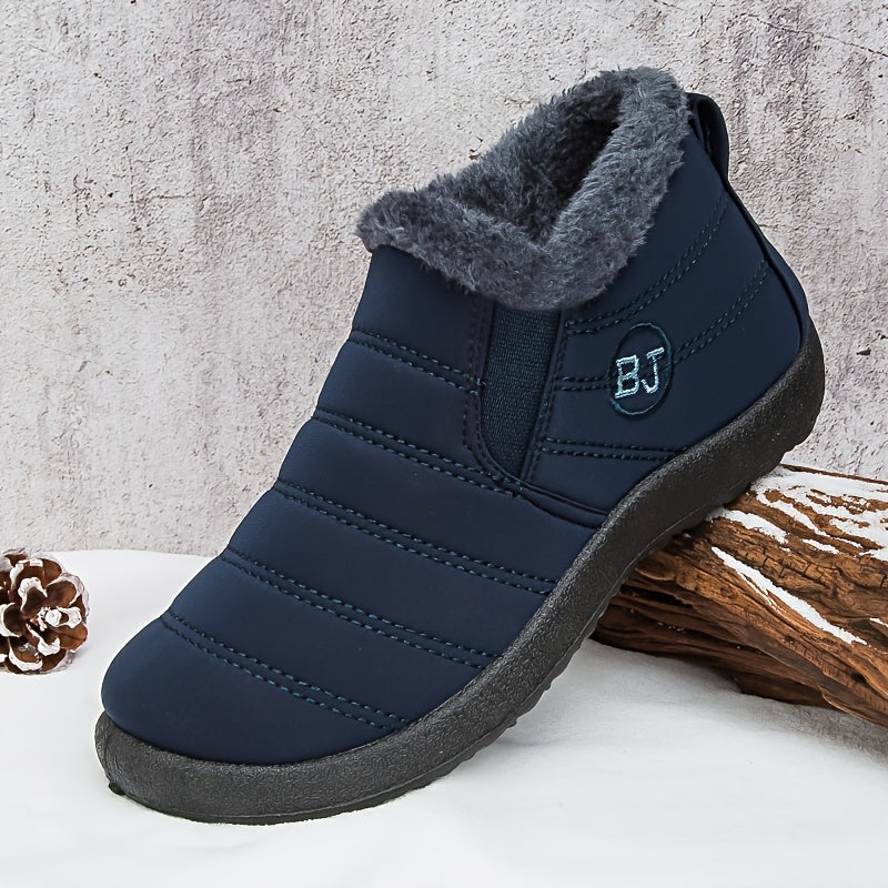 Gefütterte Slip-On Schneestiefel mit Profilsohle für Damen
