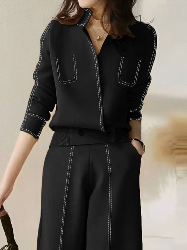 Damen Strick Set Mit Lockerem Cardigan Und Weit Geschnittener Hose