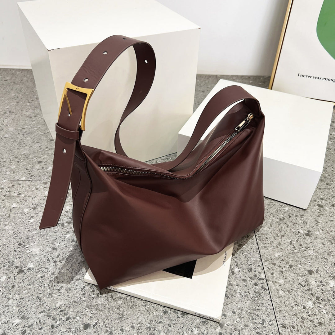 Minimalistische Schultertasche mit Reißverschluss für Damen