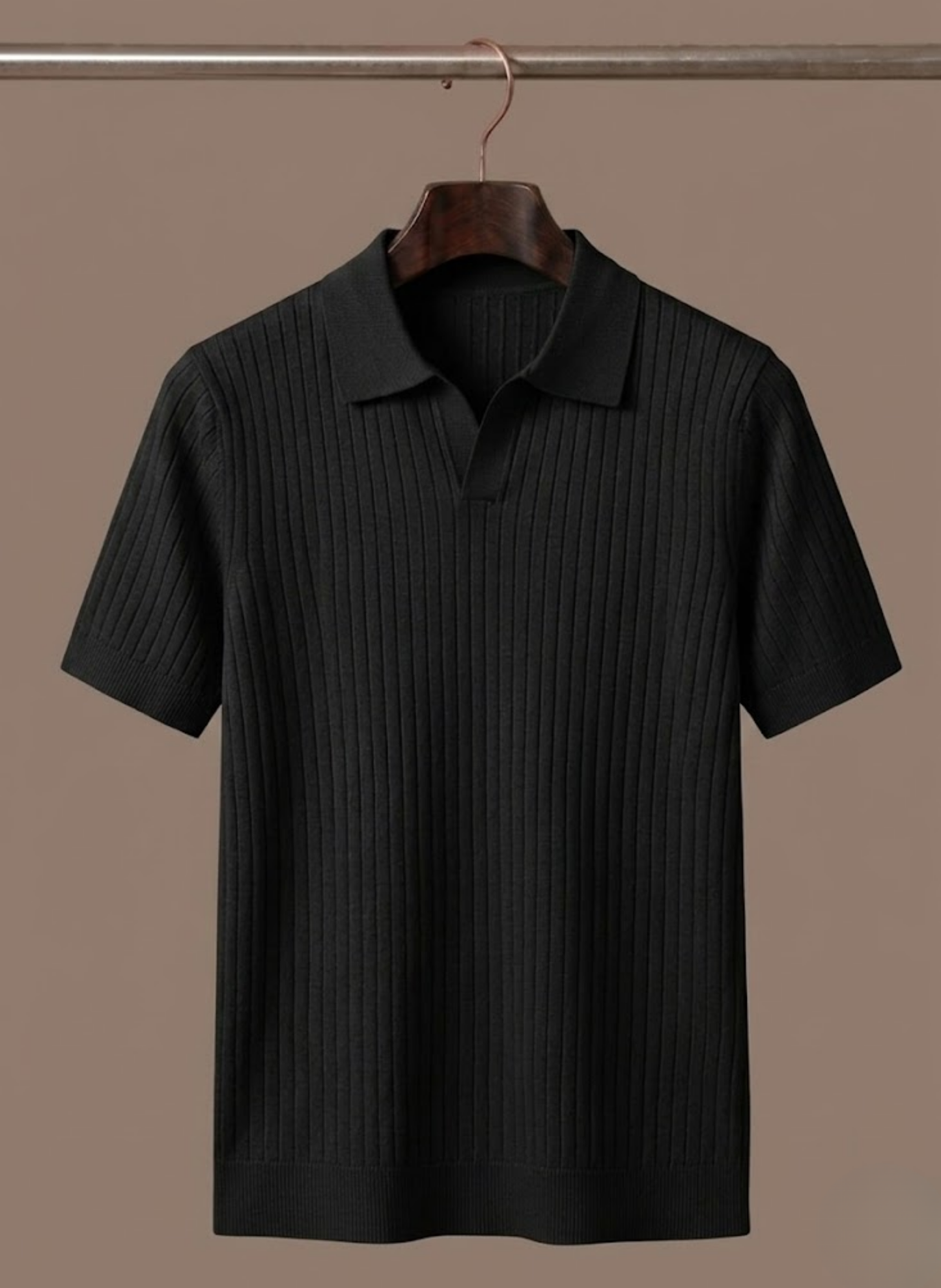Leichtes Herren-Poloshirt aus Rippstrick