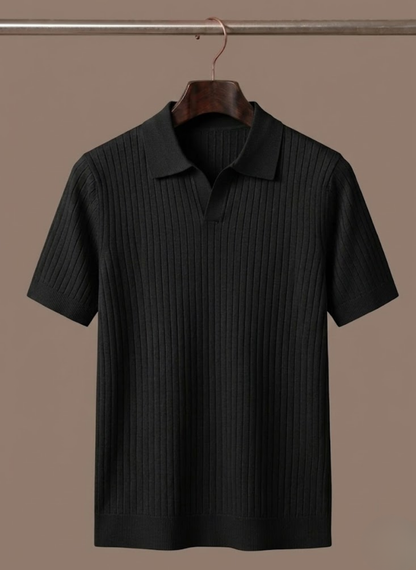 Leichtes Herren-Poloshirt aus Rippstrick