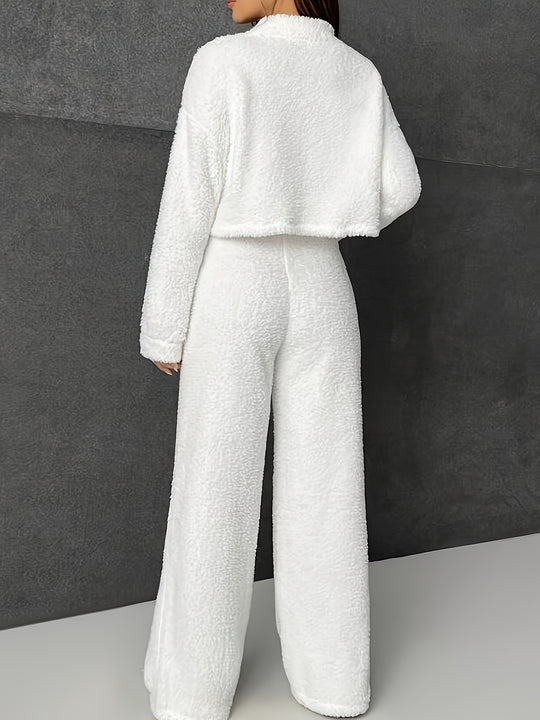 Zweiteiliges Set mit Pullover und weiter Hose für Damen