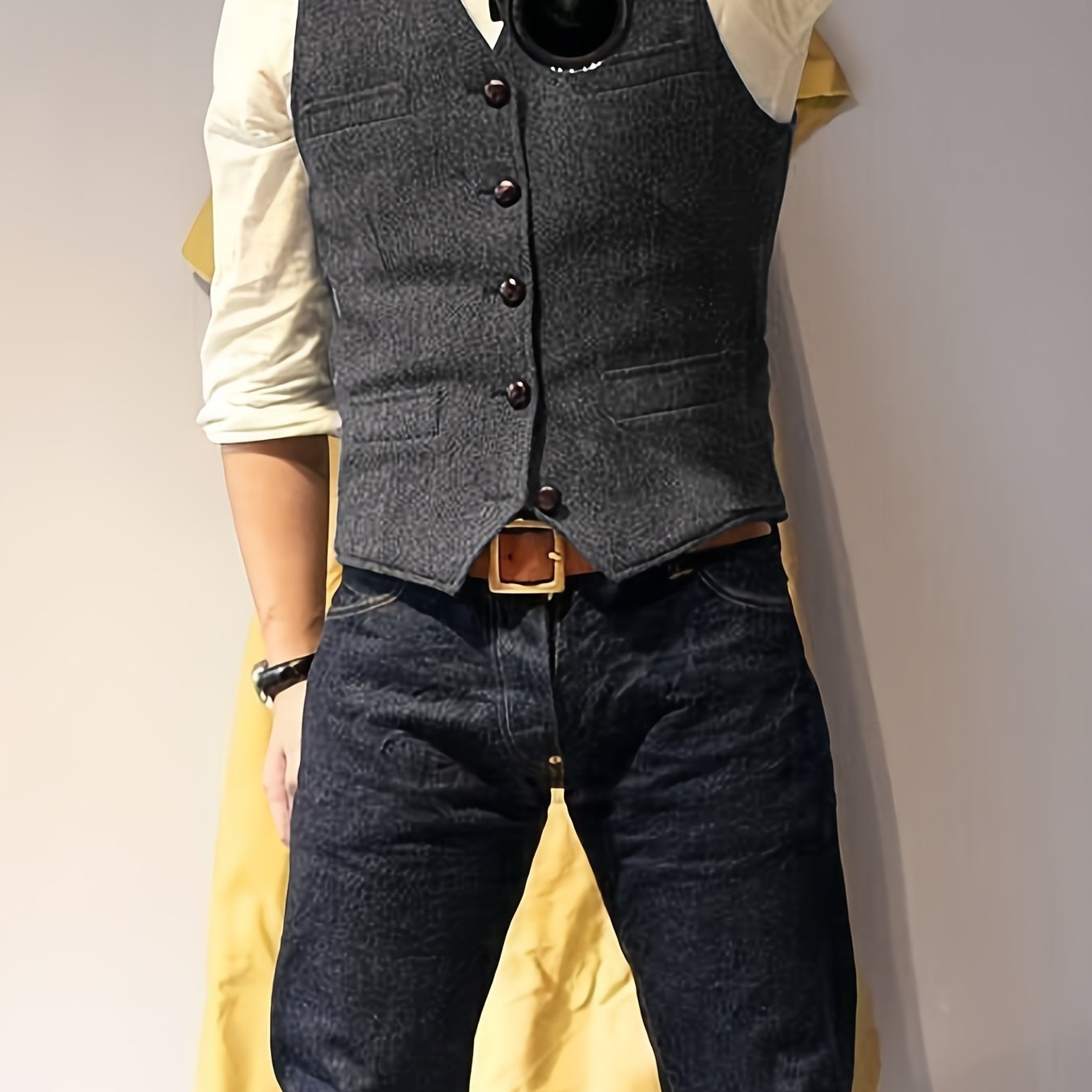 Vintage Tweed Weste im Western-Stil für Herren