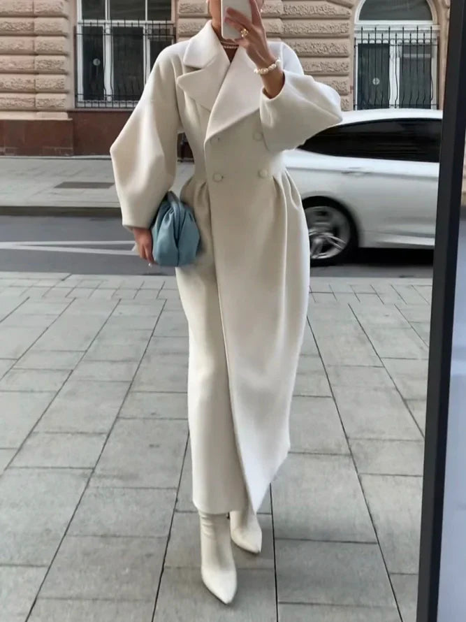 Damen Langer Wintermantel Mit Klassischem Design