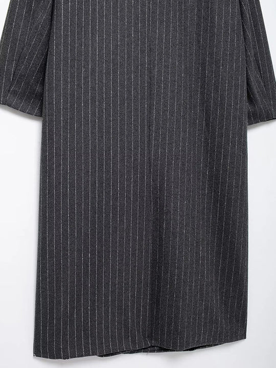 Damen Trenchcoat Mit Nadelstreifen Und Reverskragen