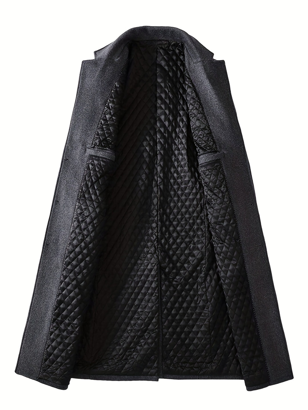 Langer Mantel mit Reverskragen und Knopfleiste für Herren