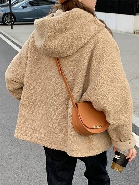 Damen Wendejacke Mit Kapuze Und Reißverschluss