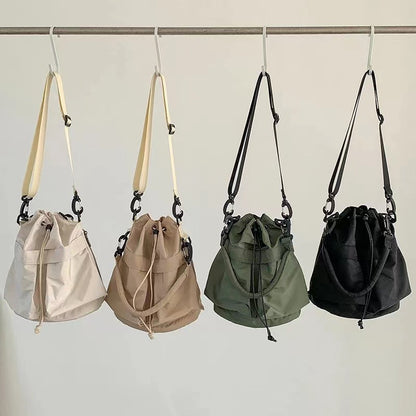 Nylon Kordelzug-Beuteltasche mit abnehmbarem Griff und Schultergurt