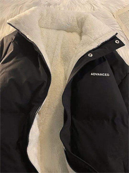 Damen Steppjacke Kurz Mit Hohem Kragen Und Reißverschluss