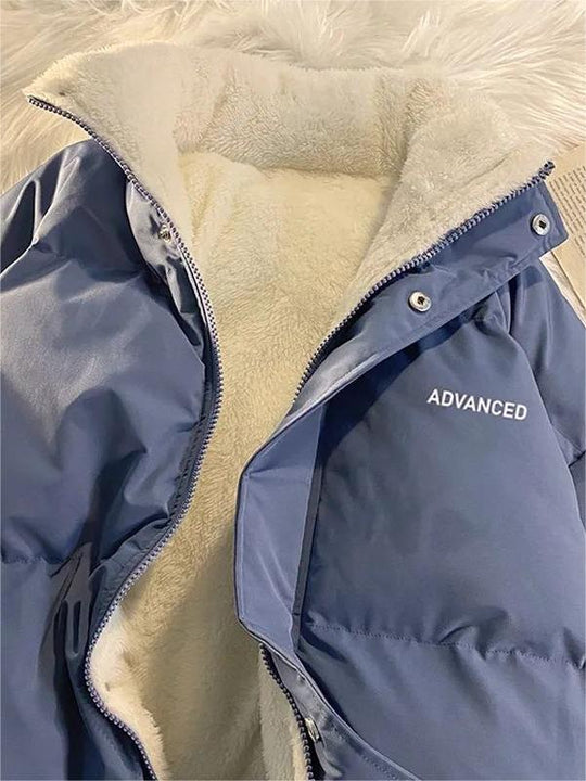 Damen Steppjacke Kurz Mit Hohem Kragen Und Reißverschluss