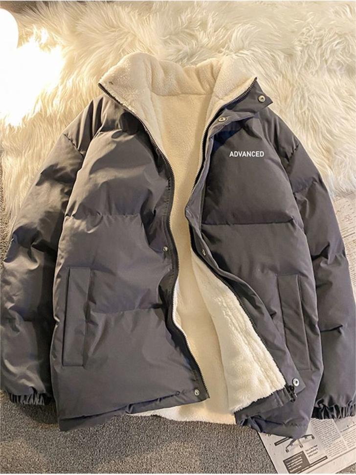 Damen Steppjacke Kurz Mit Hohem Kragen Und Reißverschluss