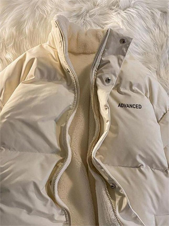 Damen Steppjacke Kurz Mit Hohem Kragen Und Reißverschluss