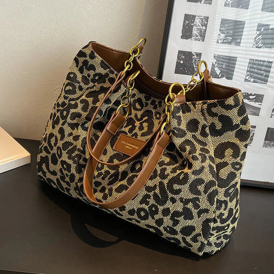 Trendige Leopard Canvas Tasche für Damen