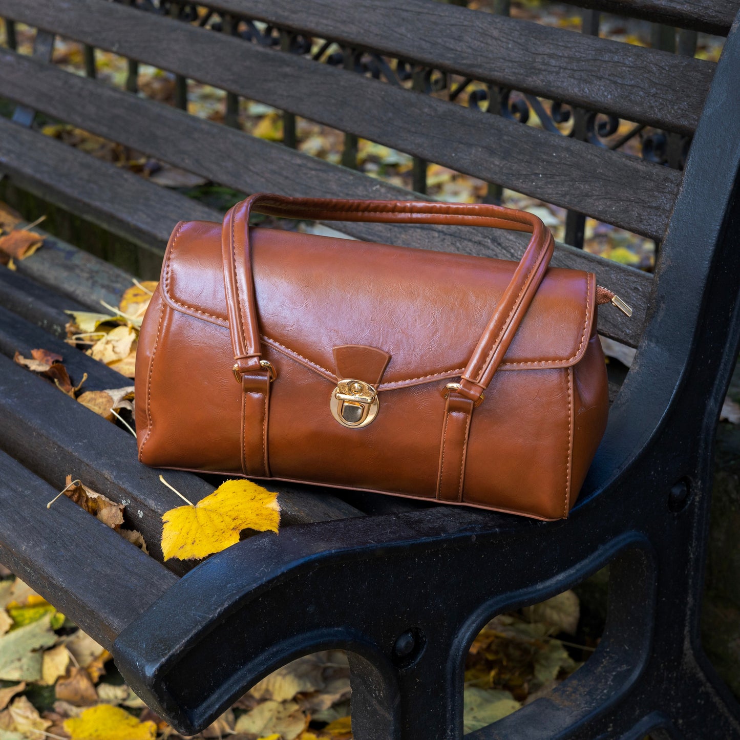 Vegane Leder Vintage Schultertasche