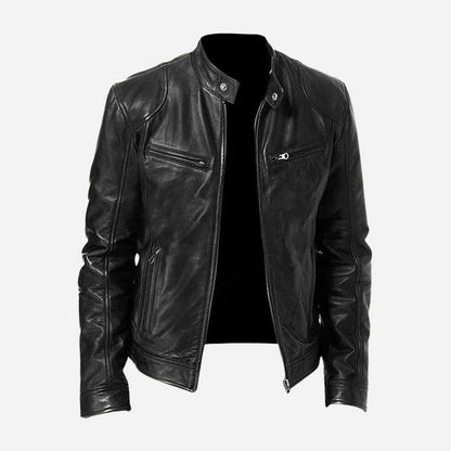 Herrens Stylische Locker sitzende und taillierte Lederjacke