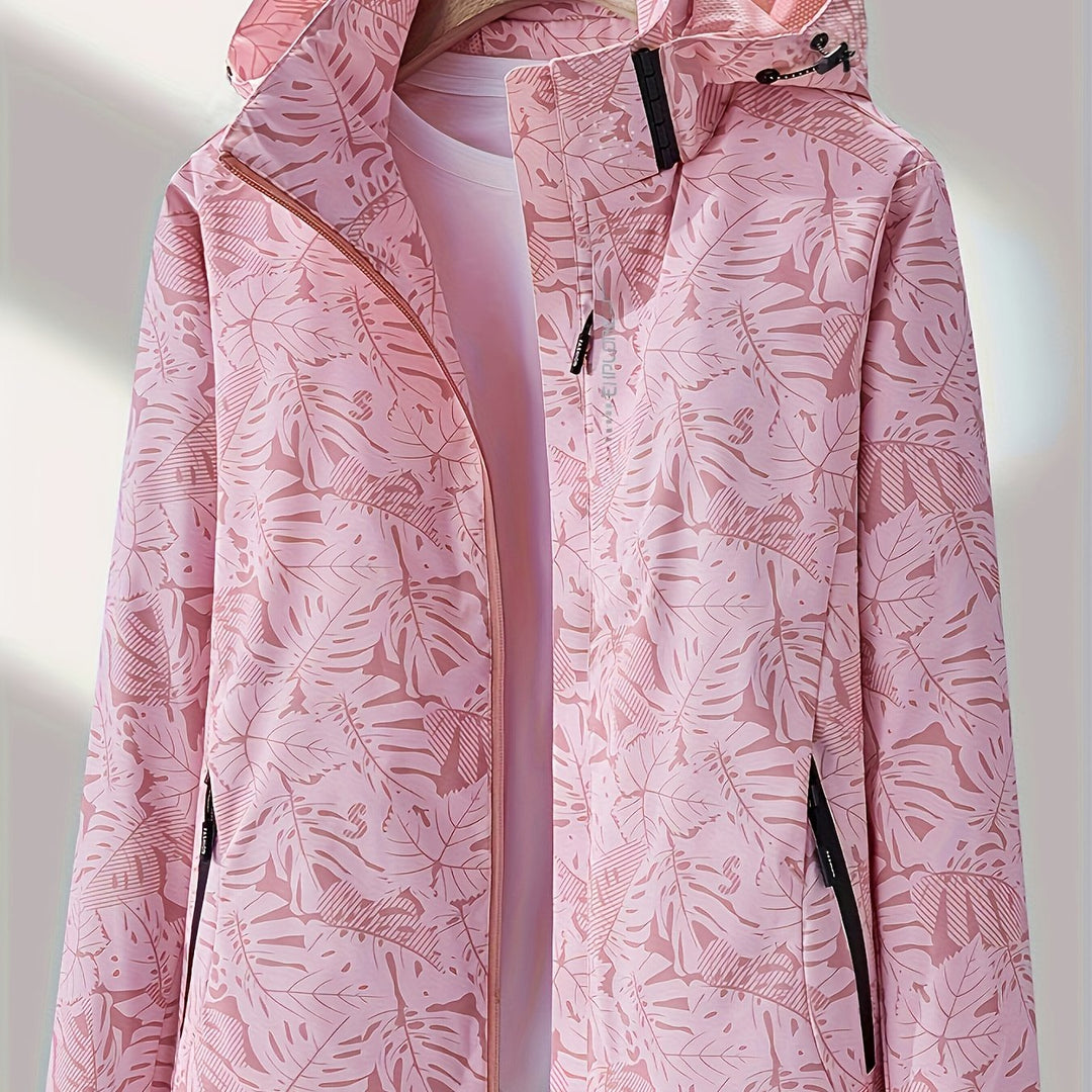 Camouflage Outdoorjacke mit abnehmbarer Kapuze für Damen