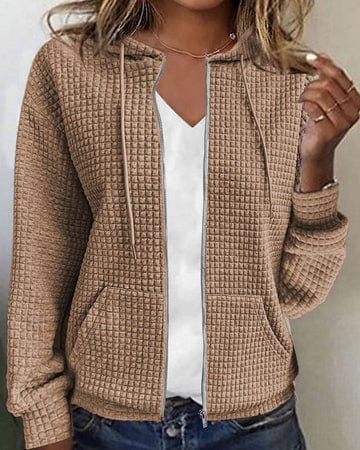 Damen Modische Kapuzenjacke Mit Taschen