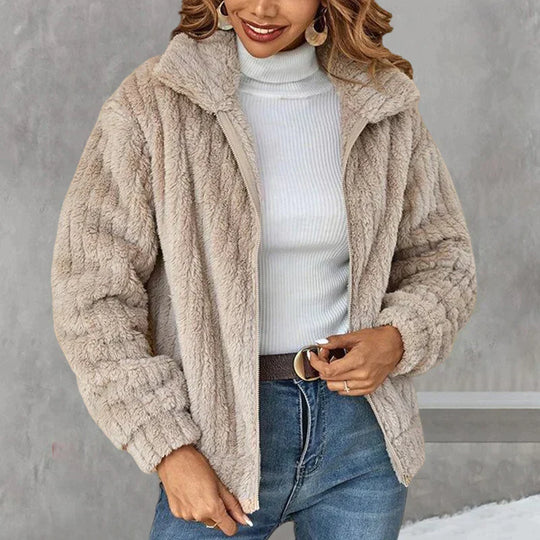 Damen Fleecejacke Mit Kuscheligem Design