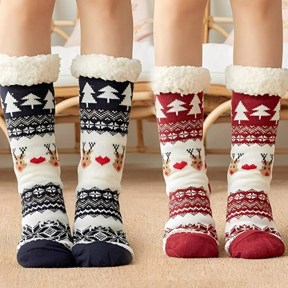 Gemütliche warme Weihnachtssocken für Damen