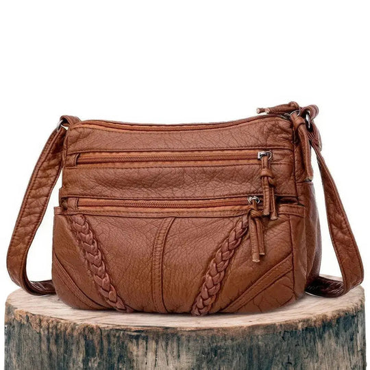 Praktische Schultertasche mit Fächern für Damen