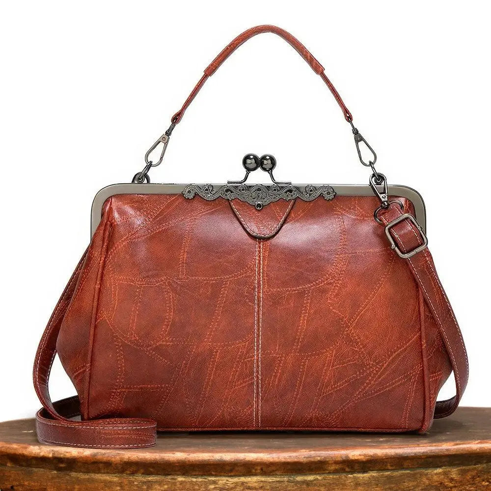 Vintage Handtasche mit Bügelverschluss für Damen