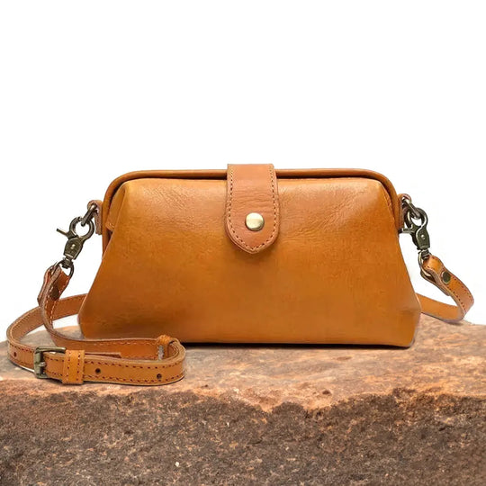 Kompakte Umhängetasche mit Vintage-Verschluss für Damen