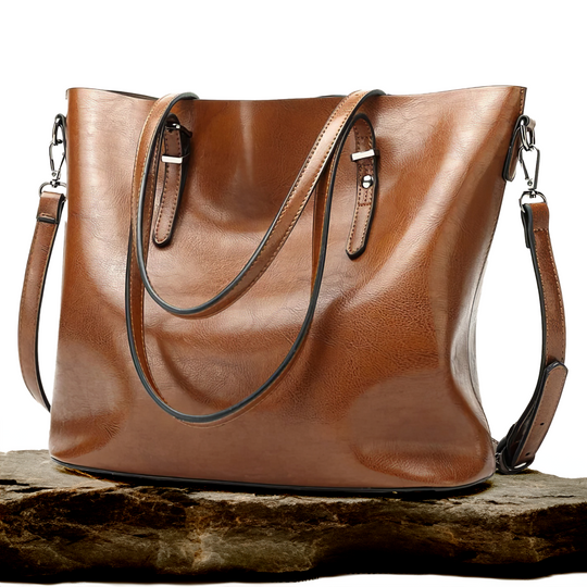 Glänzende geräumige Schultertasche für Damen